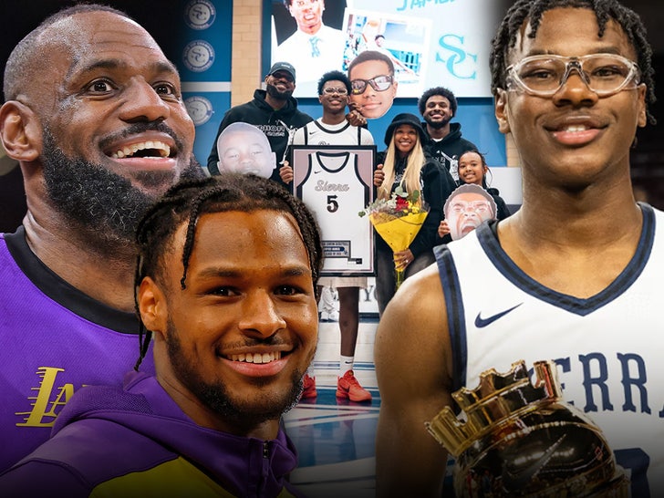 Lebron, Bronny James Have a good time Bryce’s H.S. Senior Evening, Sit Courtside
