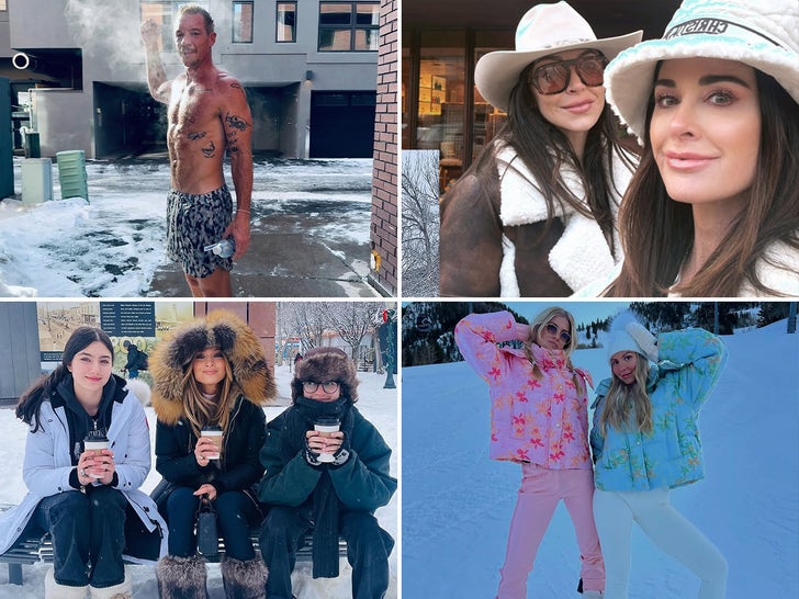 Celebs Vacaying In Aspen … Strike A Froze!