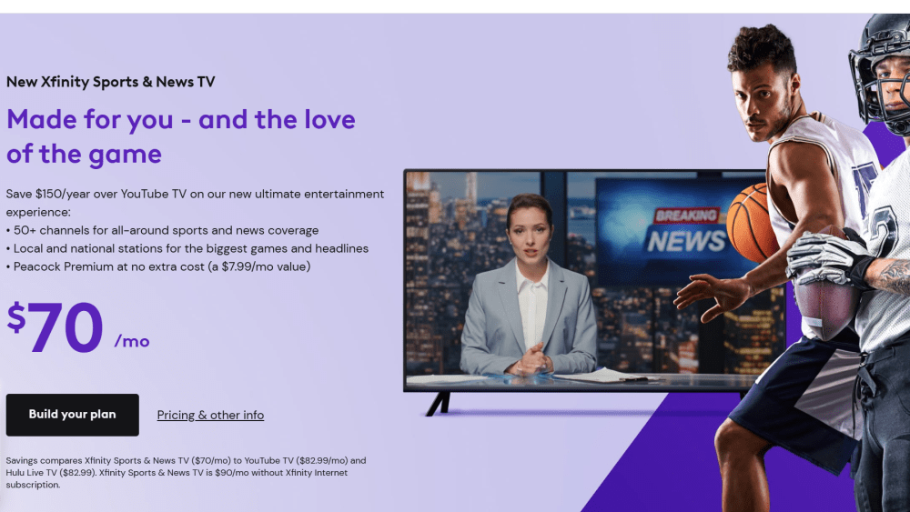Comcast Xfinity Sports activities & Information TV Pricing Introduced at $70/Month