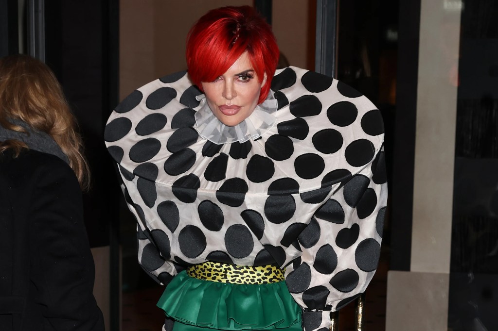 Lisa Rinna wears clowncore in purple wig and polka dots for Paris outing and extra star snaps