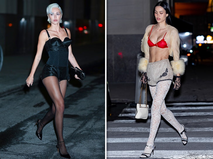 Delilah Hamlin and Amelia Hamlin Warmth Up NYC in Attractive Lingerie