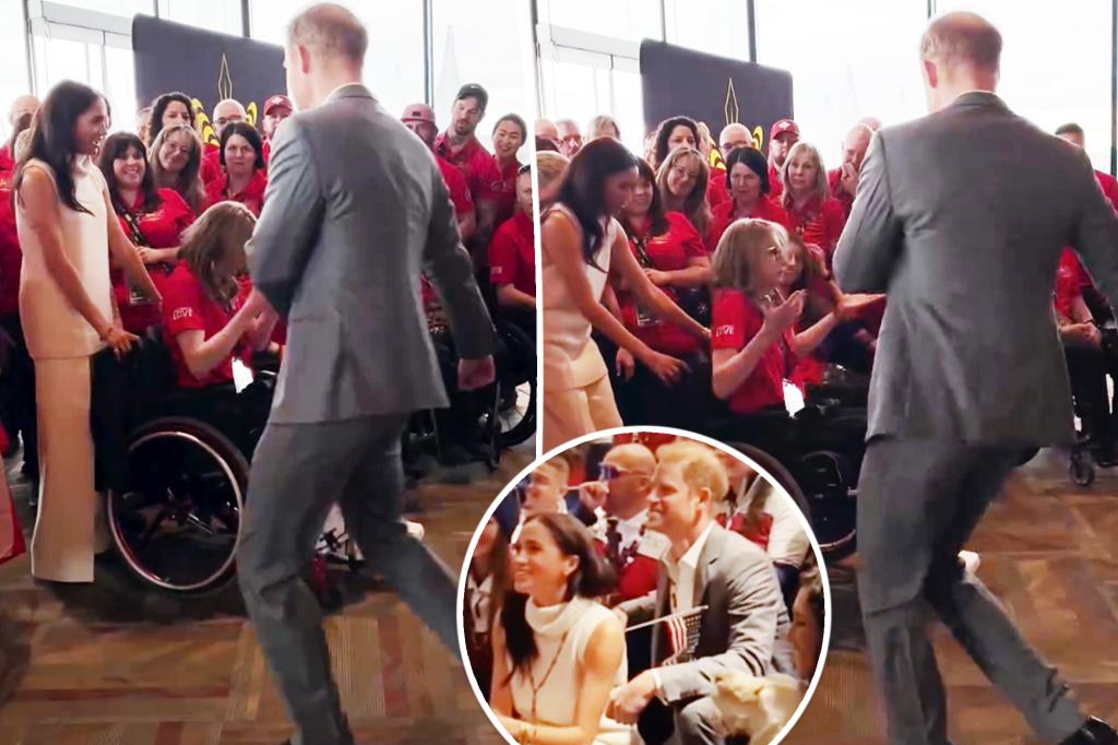 Meghan Markle shares glimpse of Prince Harry exhibiting off his dance strikes at Invictus Video games