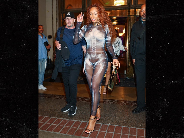 Megan Thee Stallion in See-By means of Ensemble Forward of Tremendous Bowl