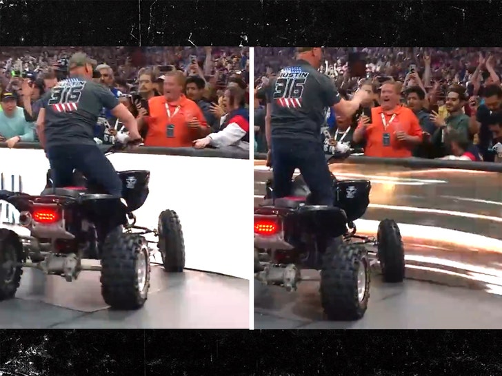 ‘Stone Chilly’ Steve Austin Crashes ATV Into Barricade Throughout WrestleMania