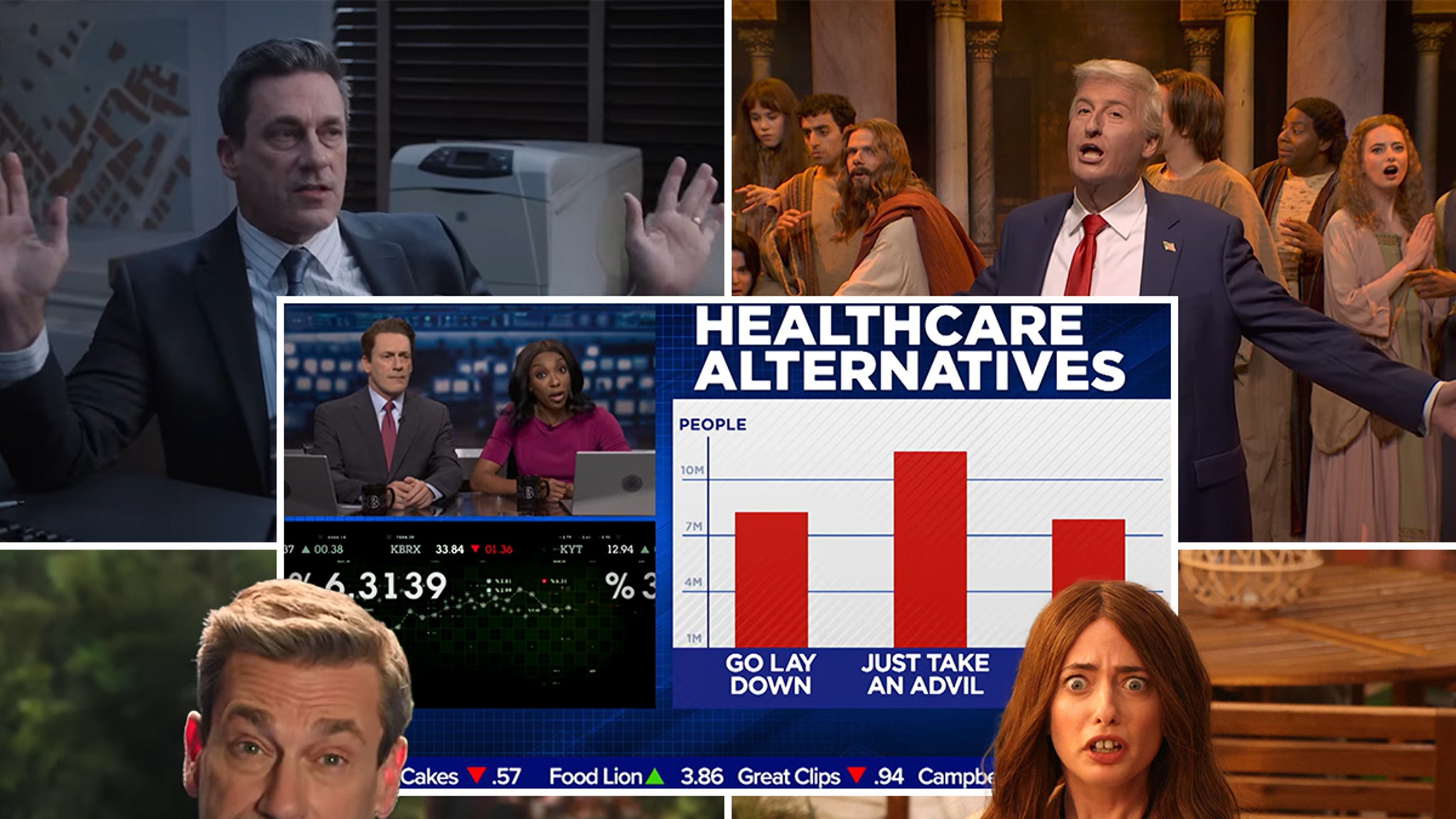 Jon Hamm, Trump’s White Potus, Examine-to-Examine Tariffs