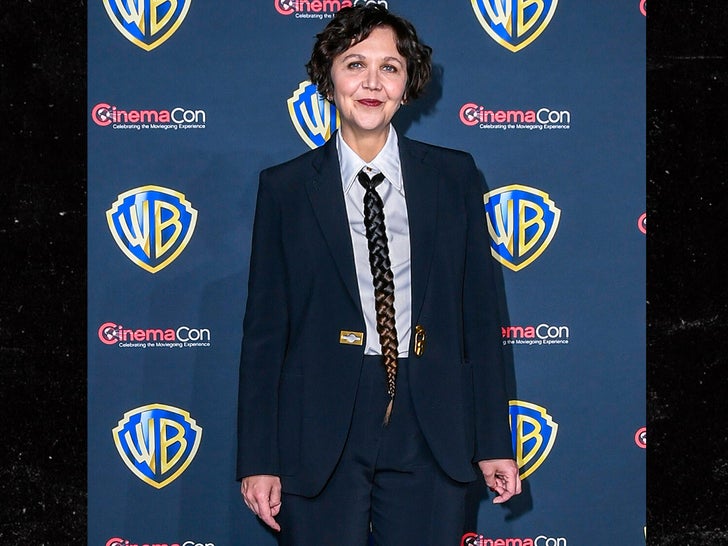 Maggie Gyllenhaal Wears Braided Hair Necktie To CinemaCon