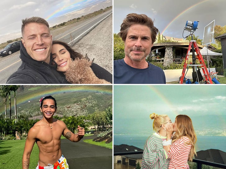 Celebs on the Finish of the Rainbow for Rainbow Day!