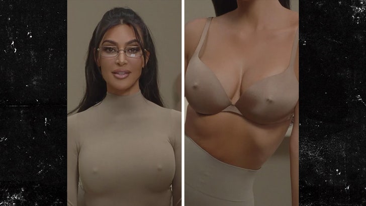 Kim Kardashian Reveals Presumably Pierced Nipples in Tight Black T-Shirt