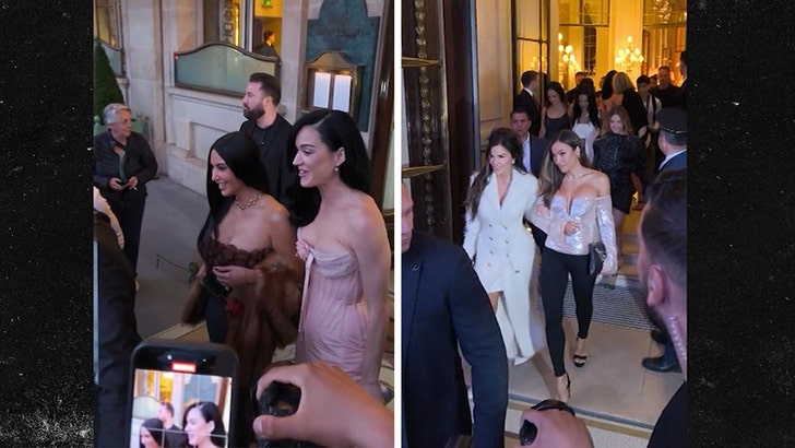 Kim Kardashian, Katy Perry & Lauren Sanchez Dangle Out in Paris