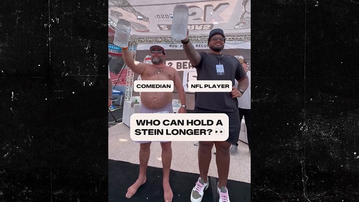 Bert Kreischer Beats NFL Gamers In Stein Holding Contest