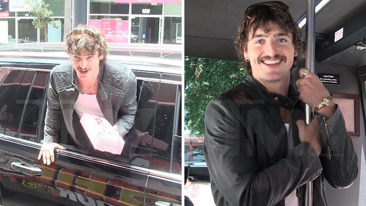 Benson Boone Palms Out Cookies, Sings ‘Completely satisfied Birthday’ on TMZ Tour Bus