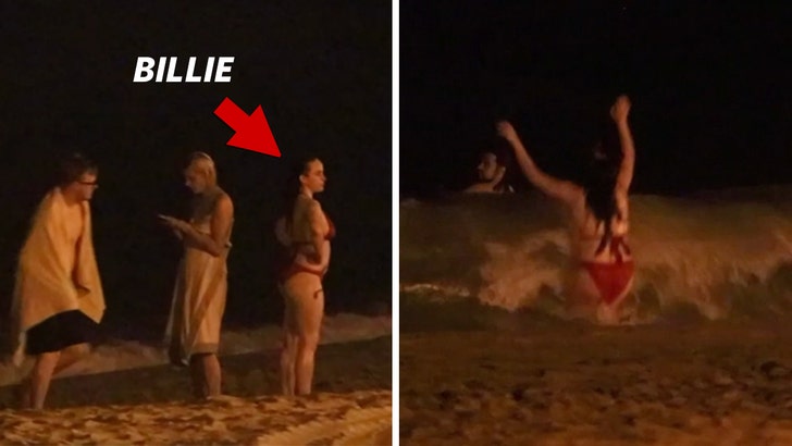 Billie Eilish and Friends Cool Off With Night time Dip in Sea Off Barcelona, Spain