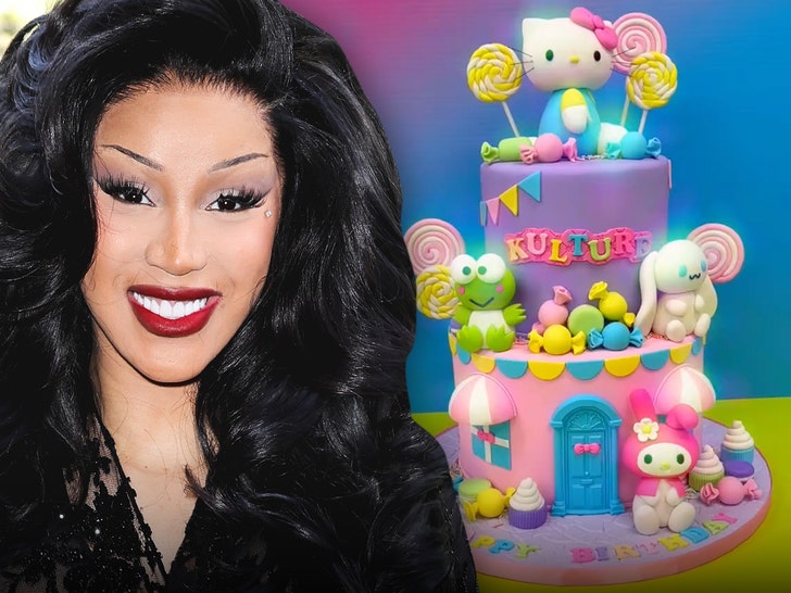 Cardi B Cashes In on Customized ‘Hiya Kitty’ Cake for Kulture’s Birthday