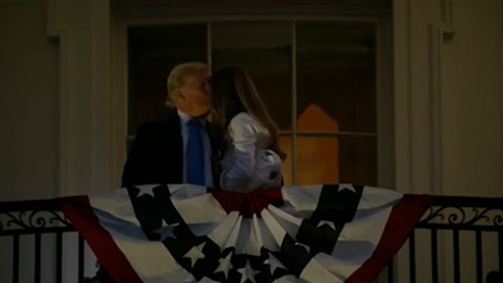 Donald and Melania Trump Kiss at White Home on Independence Day