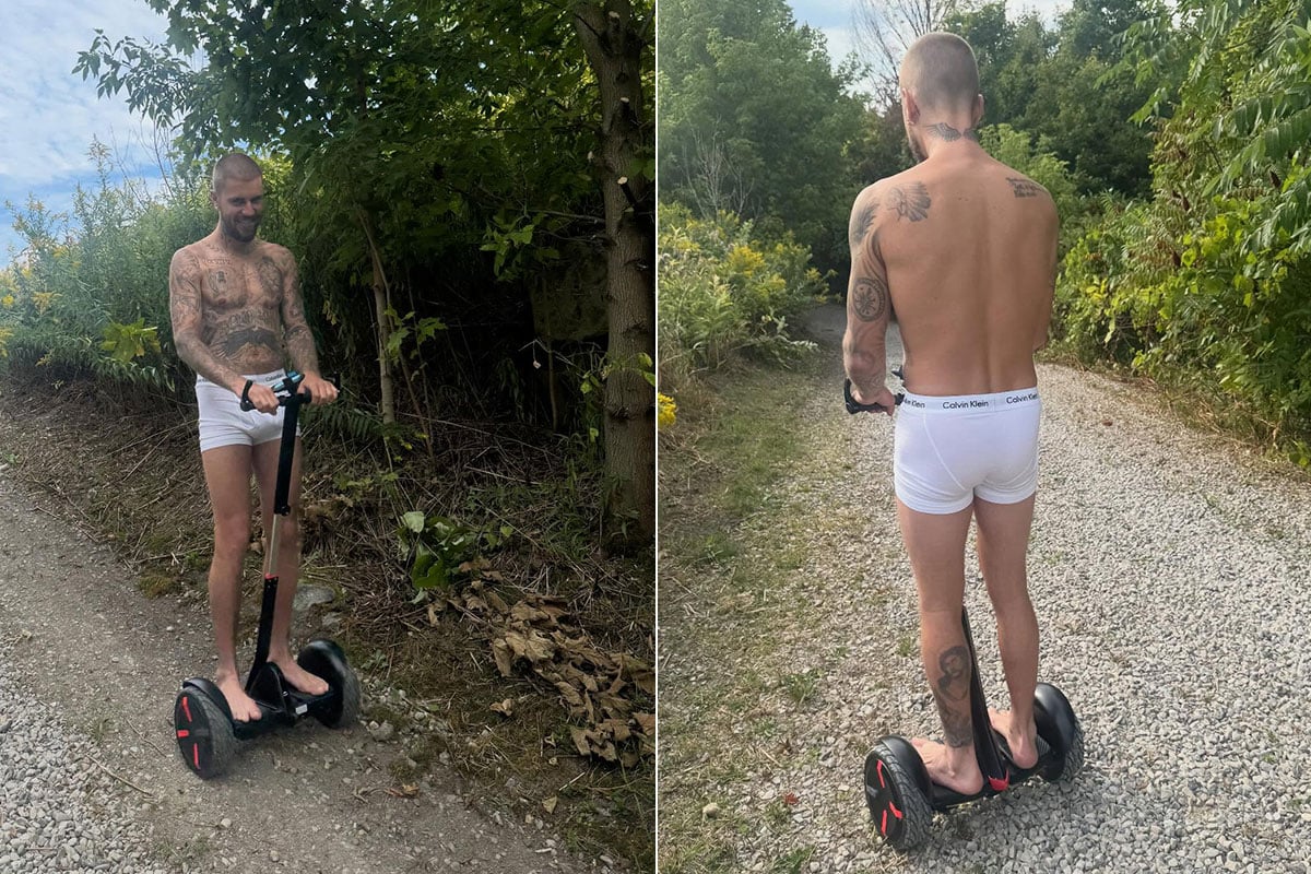 Justin Bieber goes for a spin on a Segway in his underwear – Socialite Life
